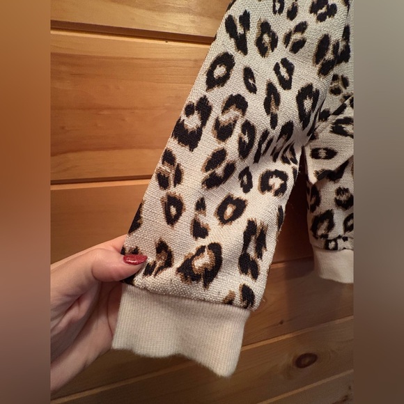 Chicos 0 (SM) Jacket Leopard Animal Print Unlined Pocket Gold Zip Lightweight - Picture 6 of 10